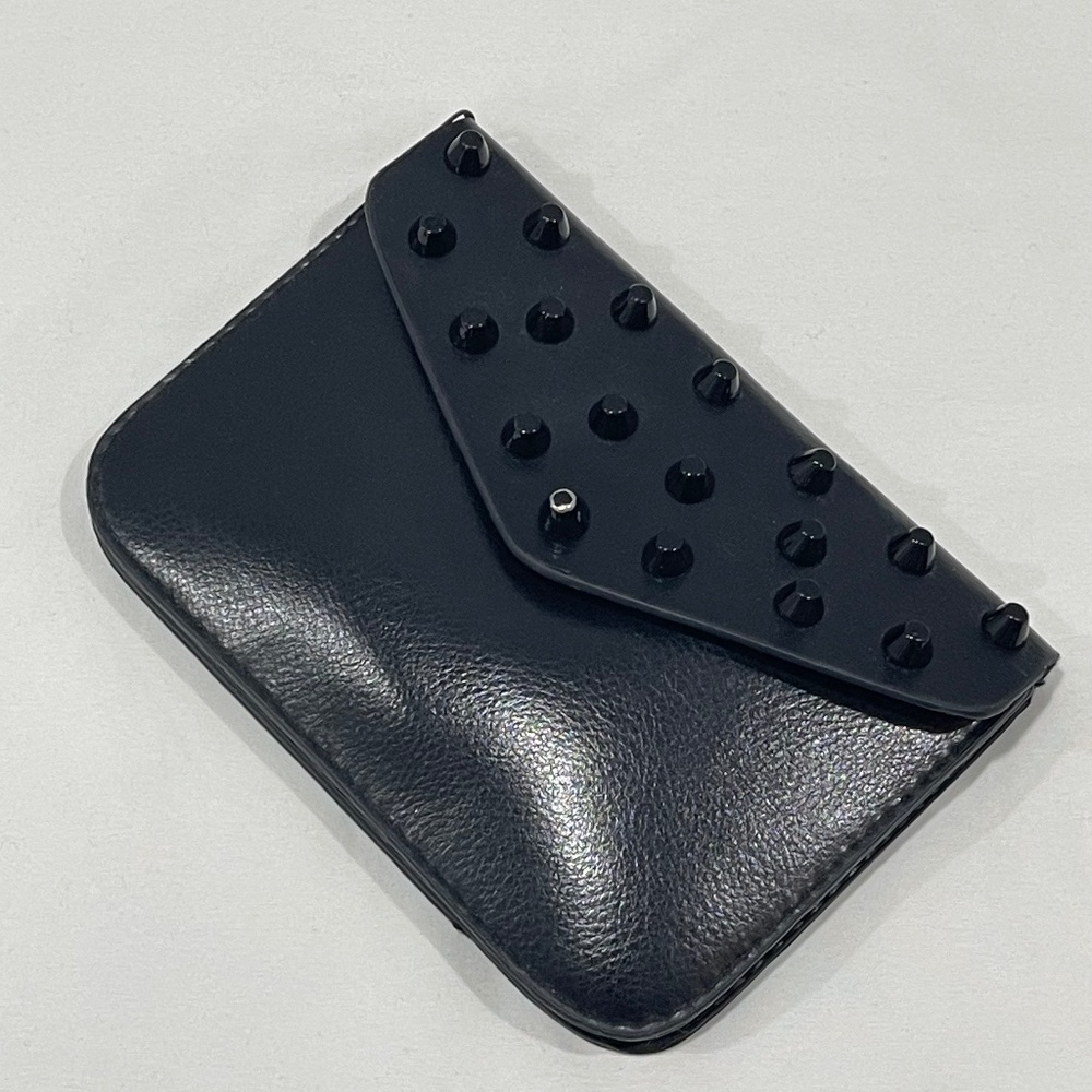 Modern black leather mini purse